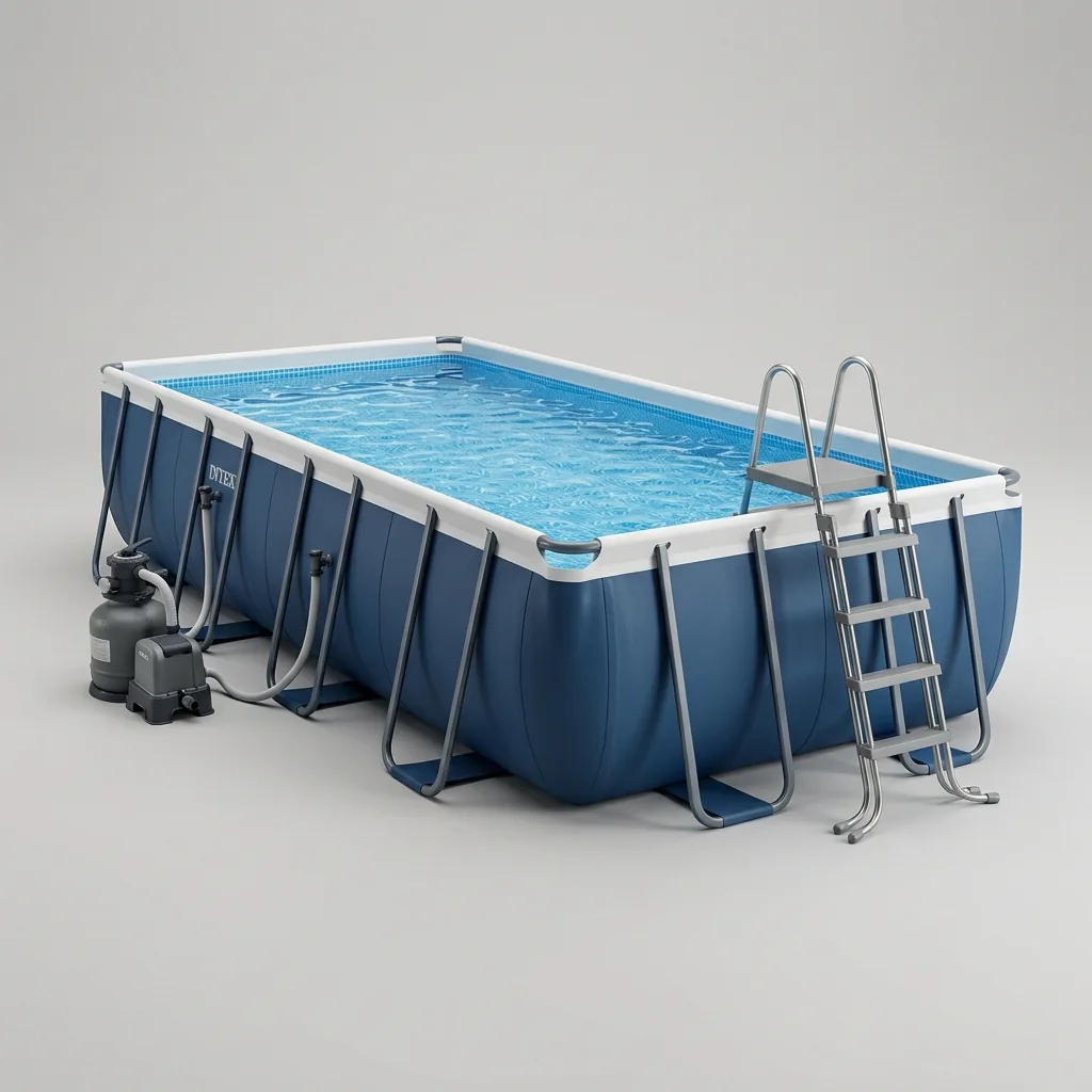 Vermietung eines großen rechteckigen oberirdischen Pools in Cagliari